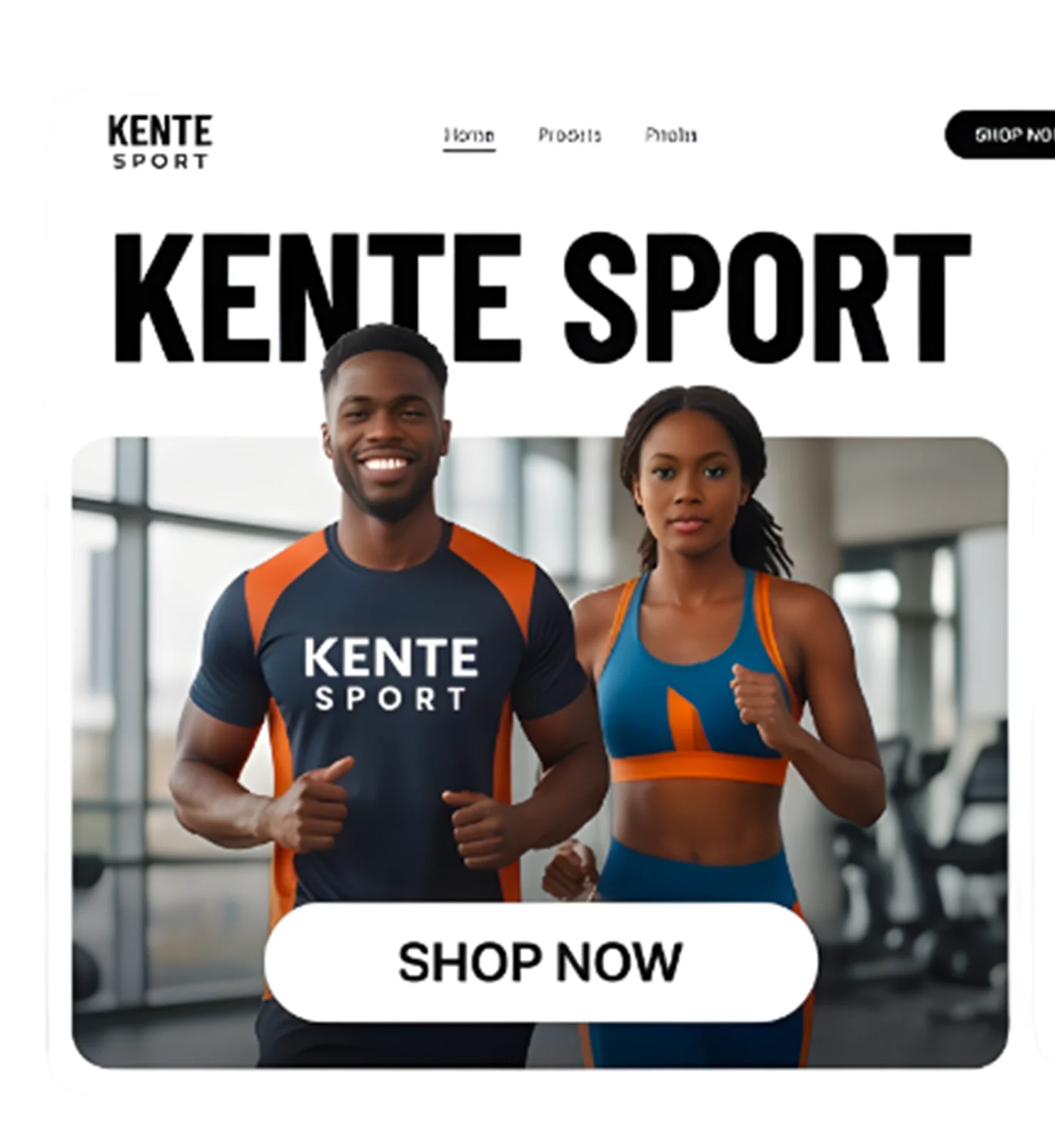 Landing page Kente Sport — Shop Now